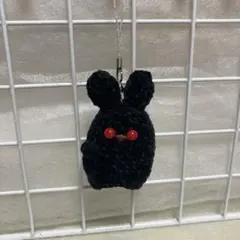 BUNNY ウサギ　黒　あみぐるみ ストラップ付き