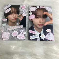 トレカデコスリーブ 2枚セット 韓国風 ピンク ハンドメイドのサムネイル