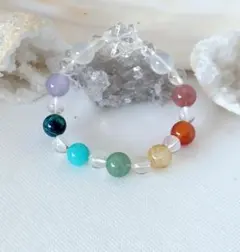【152】天然石　パワーストーン　ブレスレット　チャクラカラー　マカバスター
