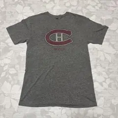 NHL　グレー ロゴ入り クルーネックTシャツ　Sサイズ