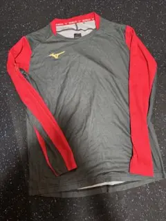 Mizuno モレリア　長袖シャツ グレー/レッド