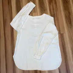 無印良品　両面起毛フランネル長袖ブラウス　XS オフホワイト　白　綿100%