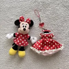 ミニーちゃん マスコットキーホルダー 携帯クリーナー ドレスストラップ