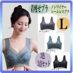 胸を小さく見せるブラ シームレス 体型カバー ノンワイヤー L 着痩せブラ 美胸