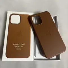純正iPhone 12/12Pro レザーケース サドルブラウン匿名発送 - メルカリ