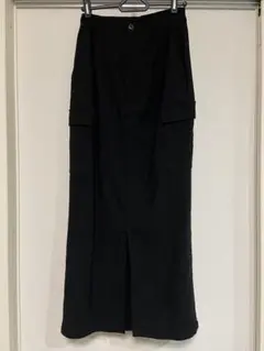 火、水　限定価格　ブラック カーゴロングスカート Lサイズ