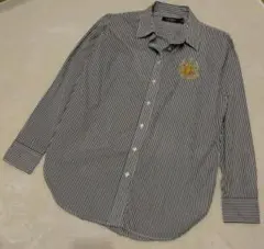 美品 現行タグ ローレンラルフローレン ストライプ 長袖 ロゴ刺繍 コットン