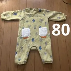 モンスター柄ロンパース 80サイズ　暖かい　冬　裏起毛