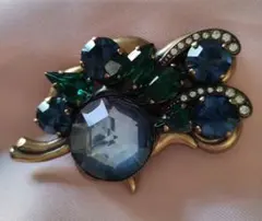 ドイツ製ヴィンテージブローチ 大きなスワロフスキー