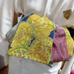 大人の兵児帯 ハンドメイド澪No3117着物リメイク正絹 円形模様のサムネイル