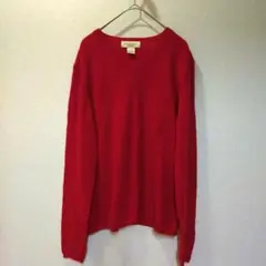 Peck & Peck ペック&ペック カシミヤ Vネック セーター 【L】赤