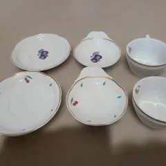 FURSTENBERG 花柄装飾 白磁ティーかップ、皿4客セット - メルカリ