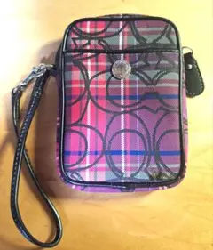 COACH  poppy シグネチャー　チェック　ショルダー Coach Poppy Berry Tartan Plaid Shoulder Bag 🍓🩷🐞🖤S♡LD