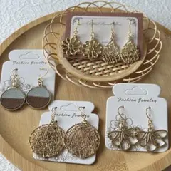 □ ハンドメイドピアス3 点セット まとめ売りS_No.084 □ - メルカリ