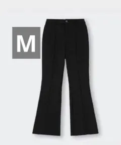 大人気♡GUカットソーカラーフレアスラックス 黒 ブラック フレアパンツ　M