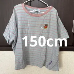 クレヨンしんちゃん　ボーダー　半袖　Tシャツ　ピンク　ブルー　150