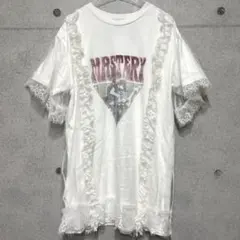 MASTERY ロゴ フリル レース Tシャツ ホワイト