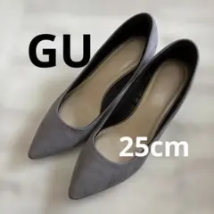 GUジーユーポインテッドトゥ パンプス グレー 25.0cmのサムネイル