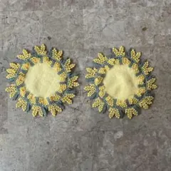 近沢レース　ガチャプチタオル　ミモザ2枚