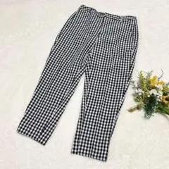 美品✨【ジーユー】GU テーパードクロップドパンツ ホワイト×ブラック S ●