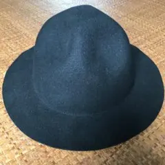 ハット 帽子 黒　毛100%  中古品　自宅保管　フェルト生地