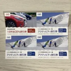 リフト利用含む　スキー場アクティビティ割引券３枚　駐車場割引券１枚　匿名配送