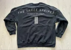 adidas THE THREE STRIPES ブラックトレーナー XLサイズ