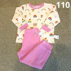 ユニクロ 110 キルトパジャマ ピンク ディズニー 女の子