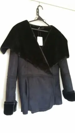 ムートン ファーコート アウター 黒 ブラック