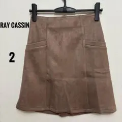 新品タグ付き✨️【RAY CASSIN】スウェード調 ミニスカート ブラウン 2