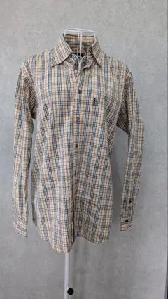 美 BURBERRY BLACK LABEL バーバリノバチェック柄長袖シャツ