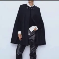 【完売品】ZARA ケープコート Manteco製 ポンチョ トグルボタン　M