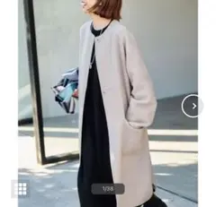 極美品✨️定価6万　22AW　イエナ　ノンミュールジングウールリバーコート　38 IENA（イエナ）の「ノンミュールジングウール リバーコート