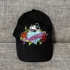 ディズニー　ミッキーマウス　ワンポイント　刺繍　キャップ　古着