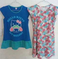 UT ハローキティ＆マイメロチュニック 花柄ワンピース130cm 140cm