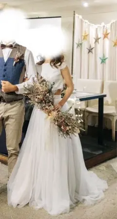 セパレート　ツーピース　ウェディングドレス　confetti 前撮り　二次会