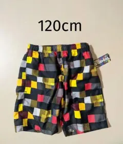 新品 男の子 水着 120cm サーフパンツ チェック柄 カラフル