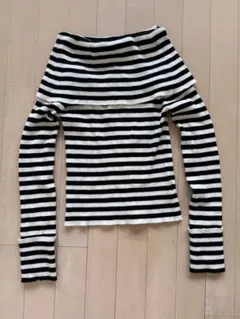 snidel オフショルダーボーダーニットトップス