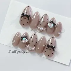 現品❥ドット/ワンホン/韓国/量産型/フレンチガーリー /ちゅるん/ネイル