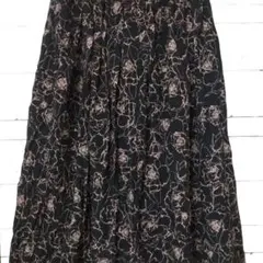 K*u様 花柄　フレアスカート ロングスカート　ウエストゴム　Mサイズ