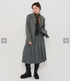 tinajojun ミディ丈プリーツスカート　グレー