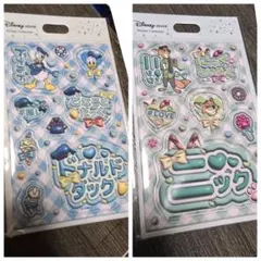 ディズニーストア　ぷっくりシール　ドナルド、ニック