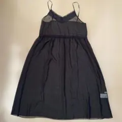 LOWRYSFARM レース付きシアーキャミワンピース ブラック