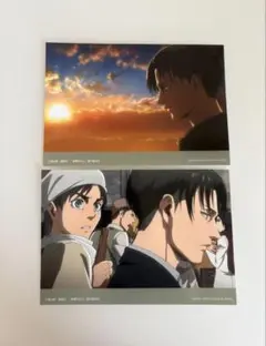 進撃の巨人 くじ引き堂 Break of Dawn エレン＆ミカサ 色紙 - メルカリ