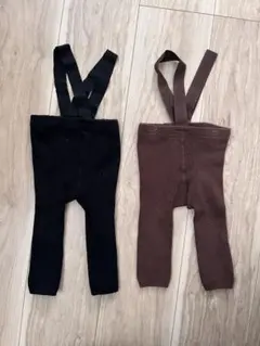 nene様専用＊louple サスペンダーレギンス　ブラック&ブラウン