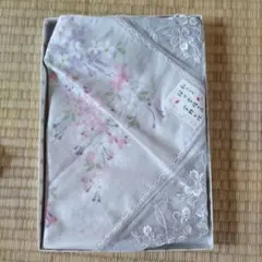 花柄レース付きハンカチ