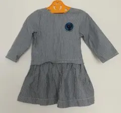 プチバトー　ワンピース　ストライプ　猫　24m86cm