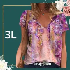 C 大きいサイズ チュニック 3L ブラウストップス 花柄 シャツレディース8