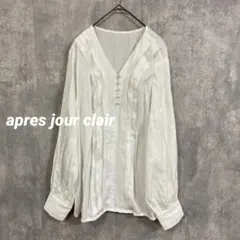 apres jour clair Vネック 長袖　ブラウス　パールボタン　フリーのサムネイル