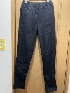 裏フリースカジュアルパンツ 黒M 暖かい